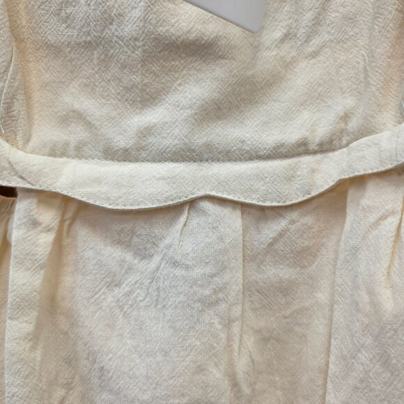 HEYSON Square Neck Crop Top | Cream Oatmeal Linen Look | Wide Strap Boho - Picture 4 of 12